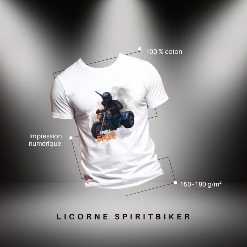 T-shirt noir Spirit Biker - Cmalicorne