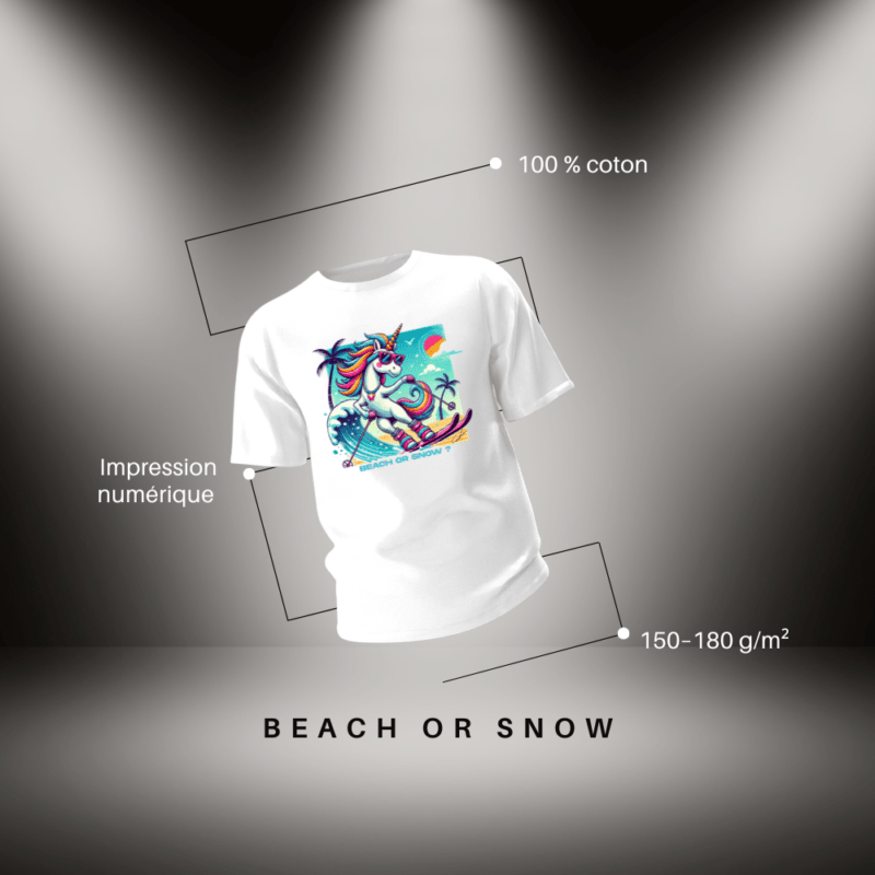 T-shirt Beach or Snow - Cmalicorne