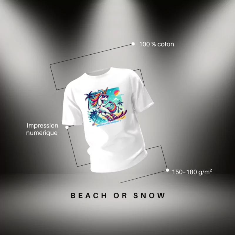 T-shirt Beach or Snow - Cmalicorne