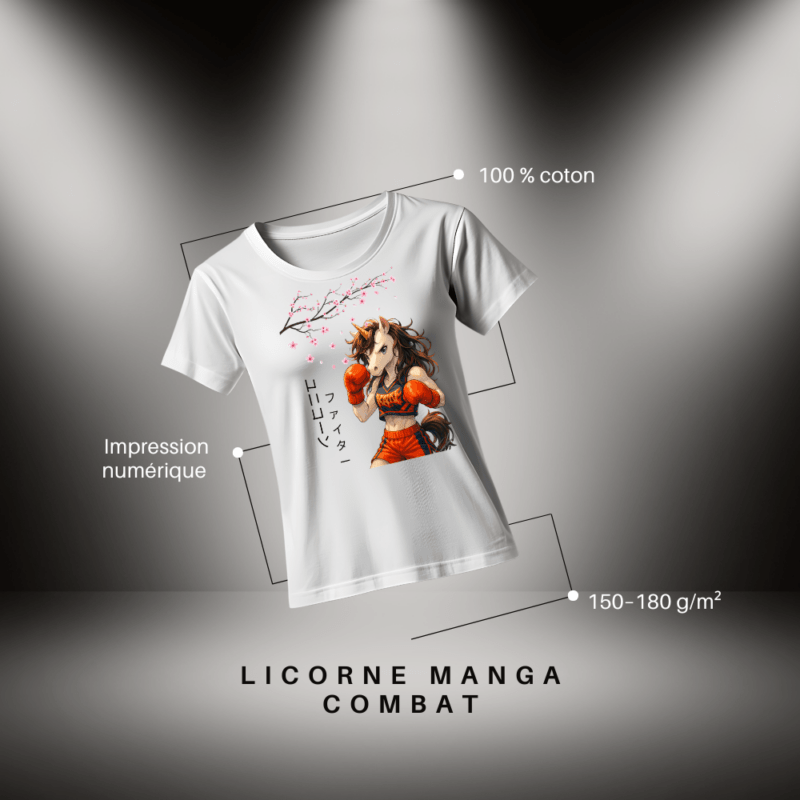 T-shirt Manga Combat Femme - Cmalicorne