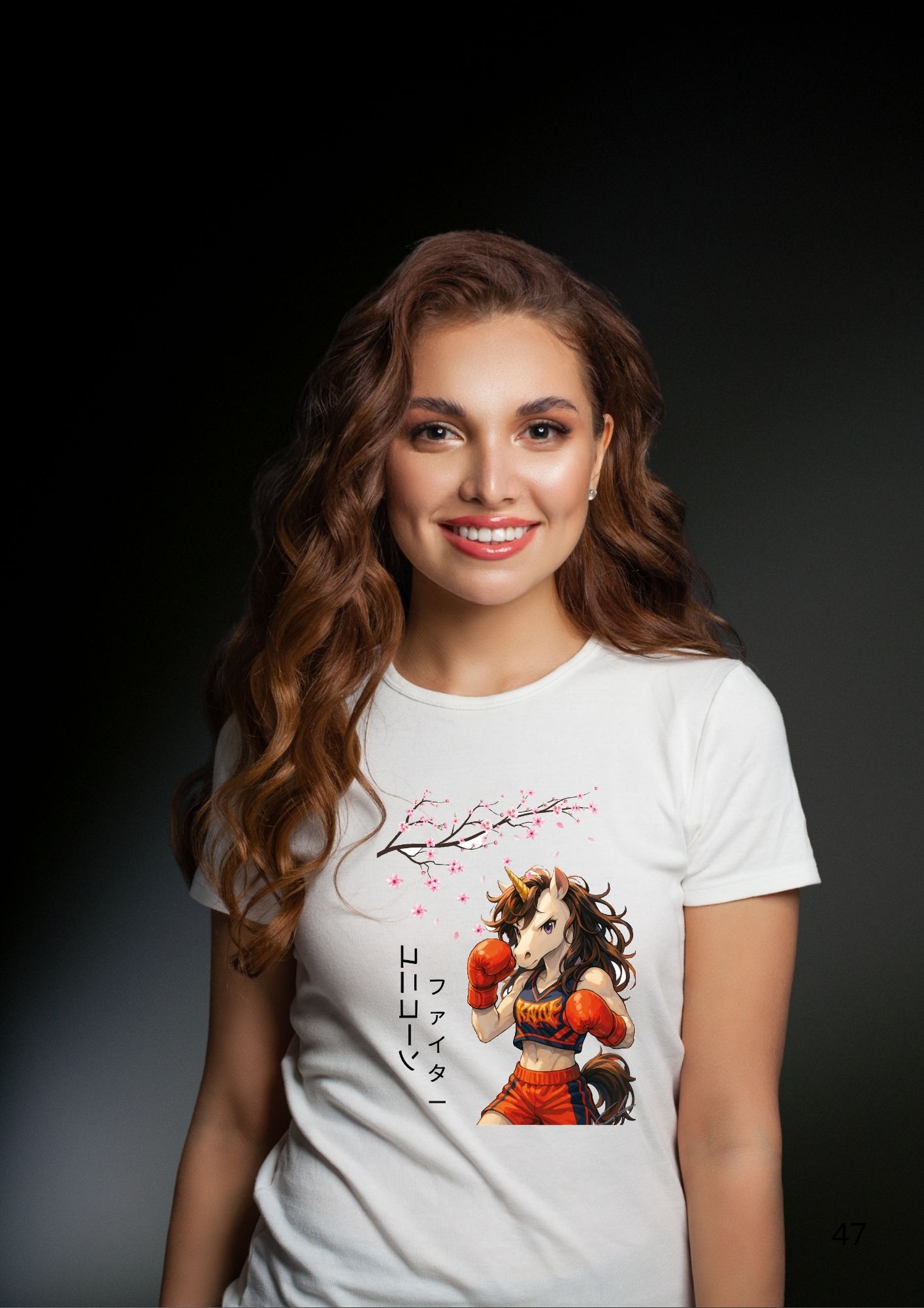 T-shirt Licorne Manga Combat Femme