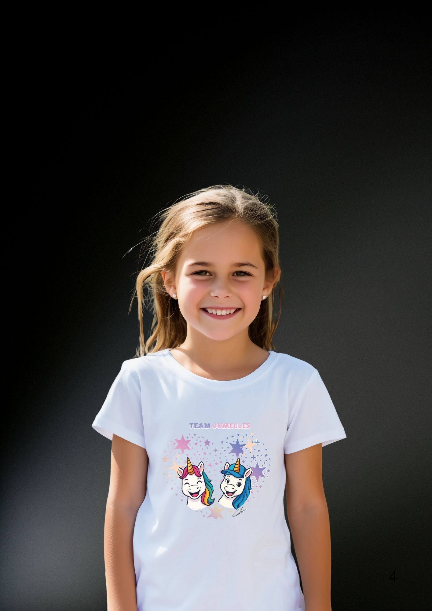 T-shirt Enfant Licorne «TEAM JUMELLES»