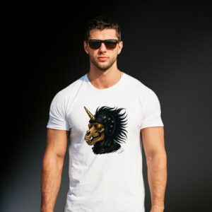 T-shirt Licorne "Tête de mort Biker"