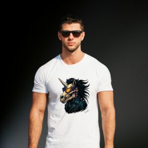 T-shirt Licorne "Tête de mort Motard"